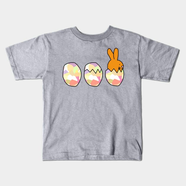 Funny Easter Eggs with a Bunny Kids T-Shirt by ellenhenryart